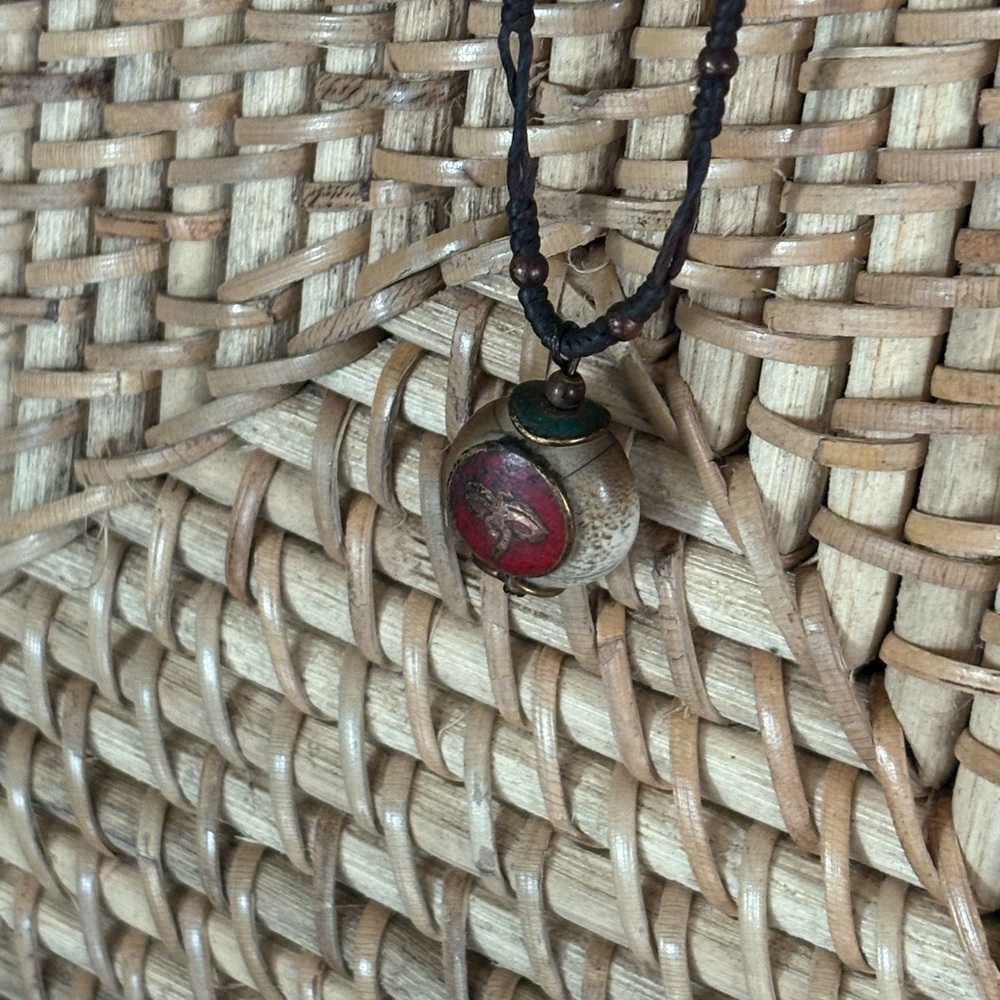 Handcrafted Red and Brown Pendant Necklace
